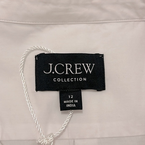 J. Crew Collection Cropped Button Up Shirt Floral Appliques White NWT Size 12 - Picture 8 of 10